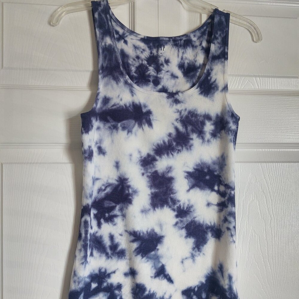 Blue & White Tie-dye GAP Tank